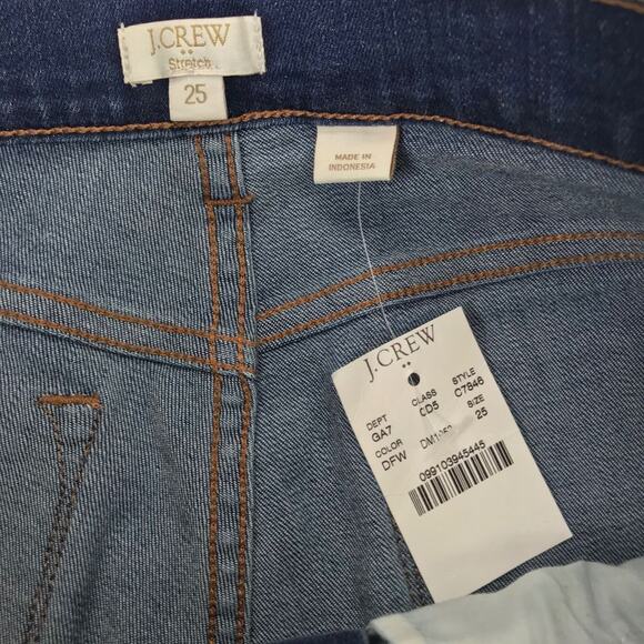 J. Crew Factory Distressed Jeans Patches Medium Wash Skinny Low Rise Sz 25 C7846 - Picture 8 of 9